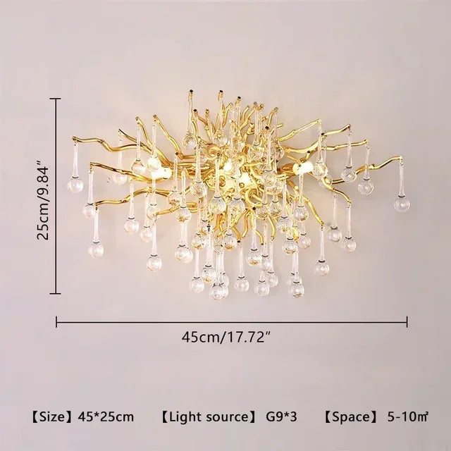 DecorBites™ Crystal LED Living Room Chandelier, Modern Luxury Water Drop Pendant Lamp