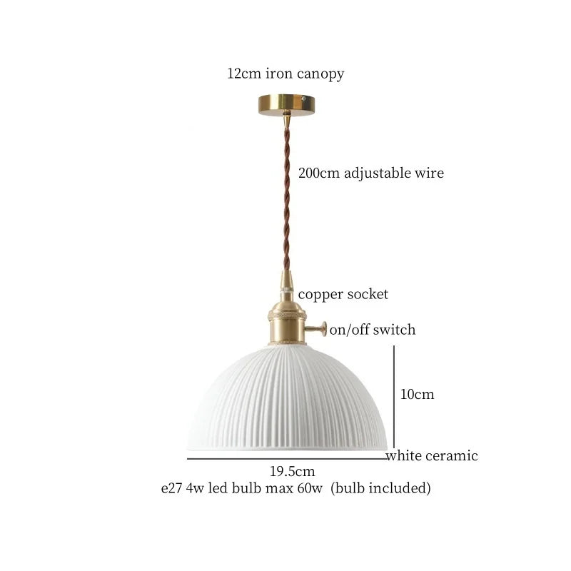 DecorBites™ Ceramic LED Hanging Lamp Japenese Style Pendant Lighting for Home Deco