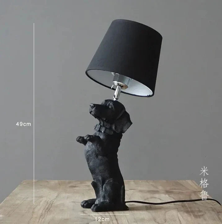 DecorBites™ Black/White Puppy Dogs Table Lamps for Home Decor Lighting