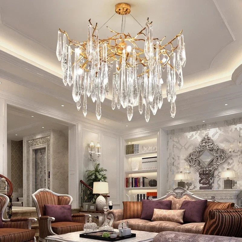 DecorBites™ Bird's Nest Crystal LED Chandelier: Modern Bubble Pendant Light for Living Room & Bedroom.