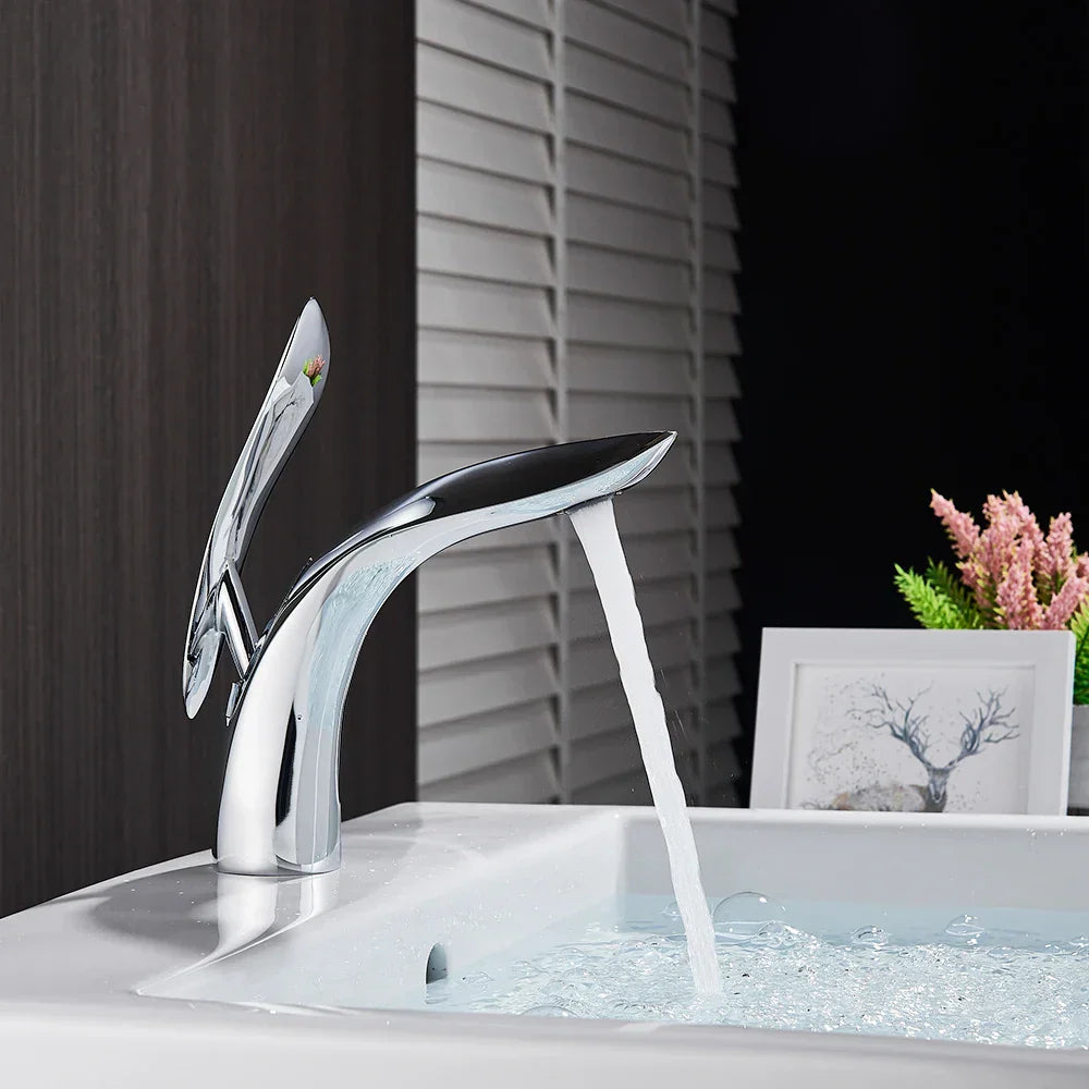 DecorBites™ Brass Washbasin Faucet: Nordic Style, Light Luxury, Simple Creative Design
