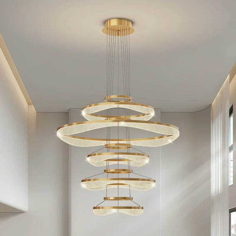 DecorBites™ Acrylic Living Room Chandelier Pendant Light Fixture_LED Hanging Lamp
