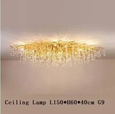 DecorBites™ Crystal LED Living Room Chandelier, Modern Luxury Water Drop Pendant Lamp