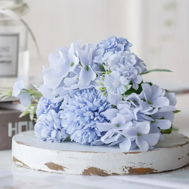 DecorBites™ Blue Peony Tea Rose Silk Fake Flowers for DIY Home Garden Wedding Decor