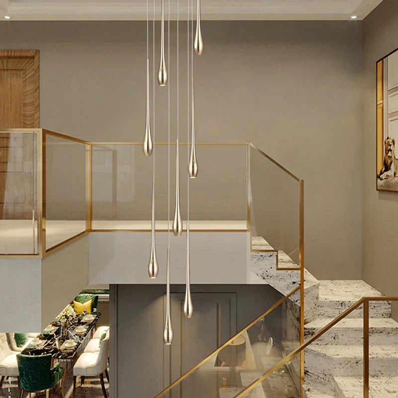 DecorBites™ Gold-Plated LED Chandelier for Luxury Living Room and Restaurant