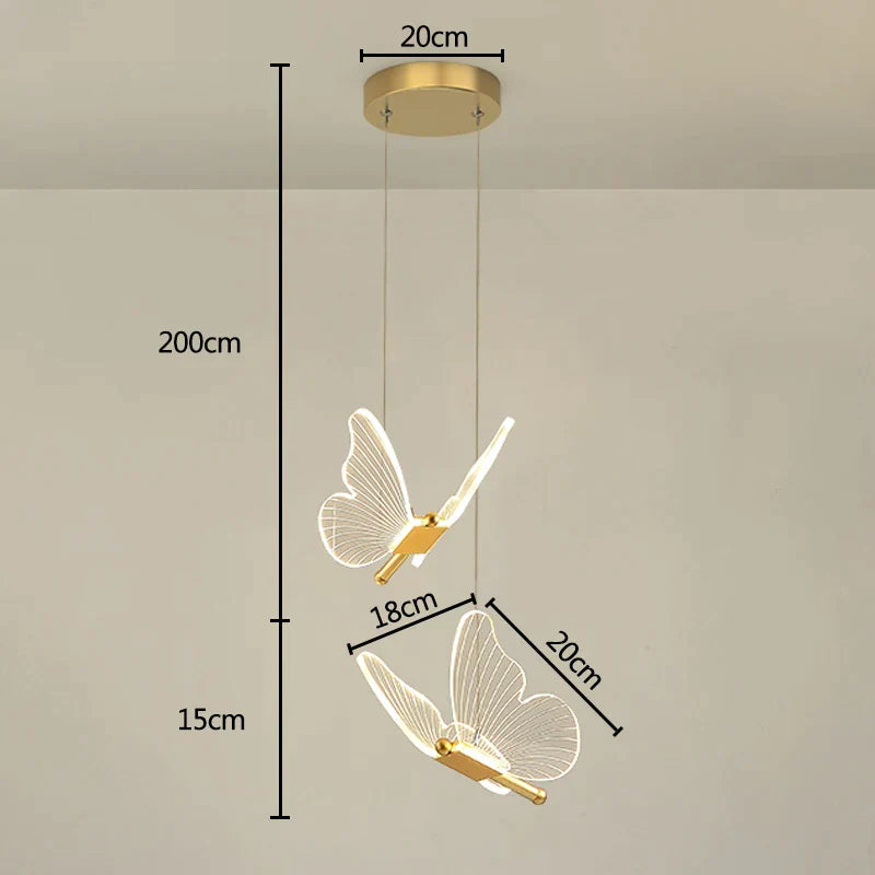 DecorBites™ Gold LED Butterfly Pendant Lights for Home Staircase, Living Room, Bedroom Chandeliers