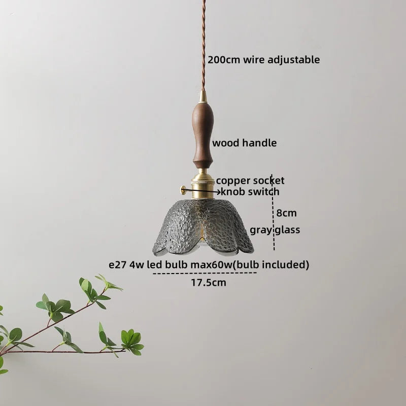 DecorBites™ Gray Glass LED Pendant Lamps, Nordic Modern Design for Bedroom, Living Room Lighting Fixtures