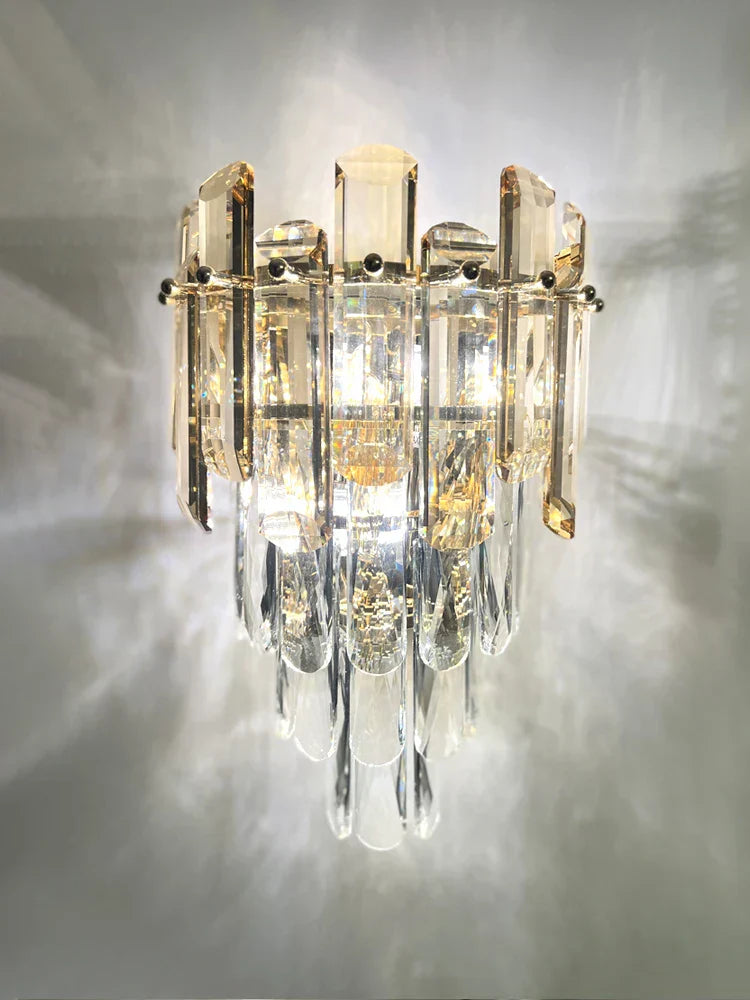 DecorBites™ Crystal Gold LED Wall Sconce - Modern Luxury Wall Lamp for Living Room Bedroom Stairs