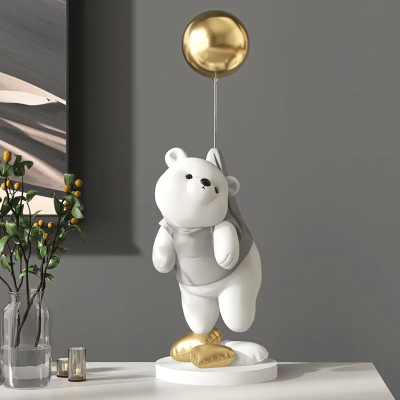 DecorBites™ Balloon Polar Bear Resin Ornaments: Home Decor Craft, Office Desk Figurine sculpt