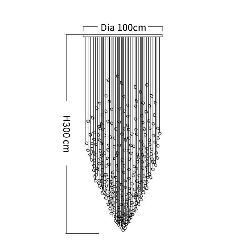 DecorBites™ Crystal Chandelier: Modern LED Lighting Fixture for Staircase, Hallway, Lobby