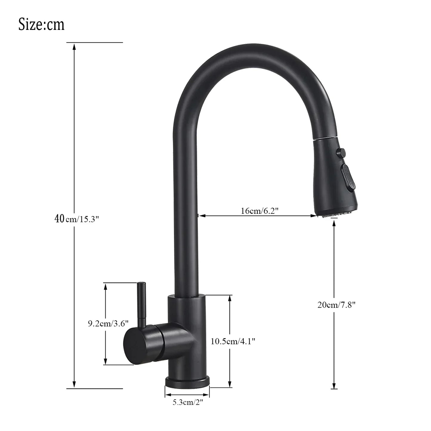 DecorBites™ Black Pull Out Kitchen Sink Faucet - Deck Mounted Stream Sprayer Kitchen Mixer Tap