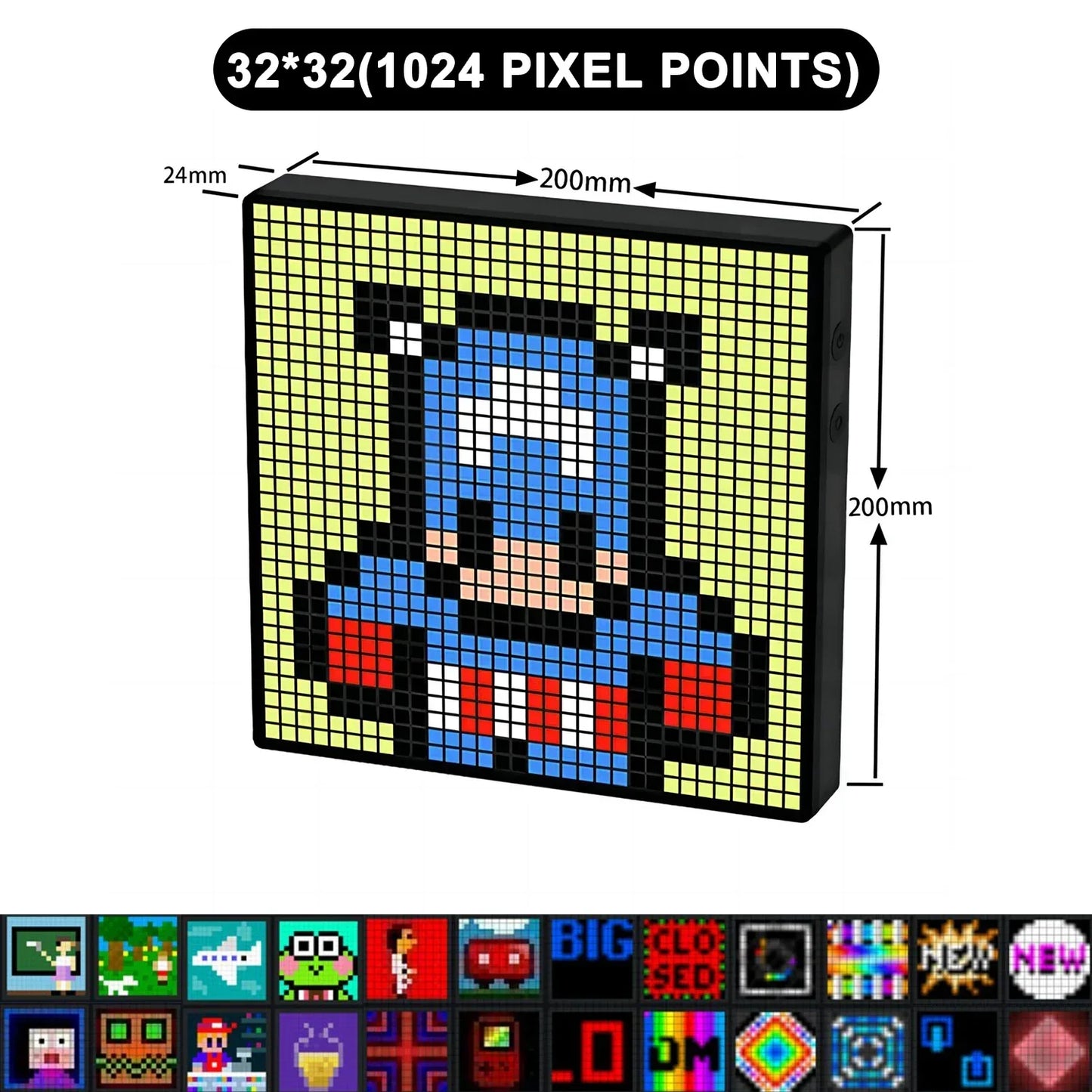 DecorBites™ 32X32 LED Pixel Display Screen for Gaming Decoration and Business Advertisement