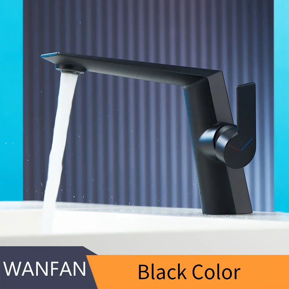 DecorBites™ Black Basin Faucet Single Handle Bathroom Sink Mixer Tap