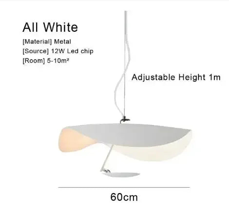DecorBites™ Lederam Manta Pendant: Industrial Black & Gold Ceiling Light with Lotus Leaf Design