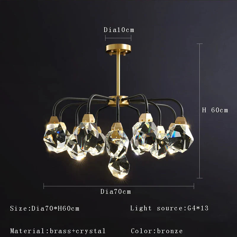 DecorBites™ Crystal Chandelier Ceiling Light Modern Design for Living Room Dining Area