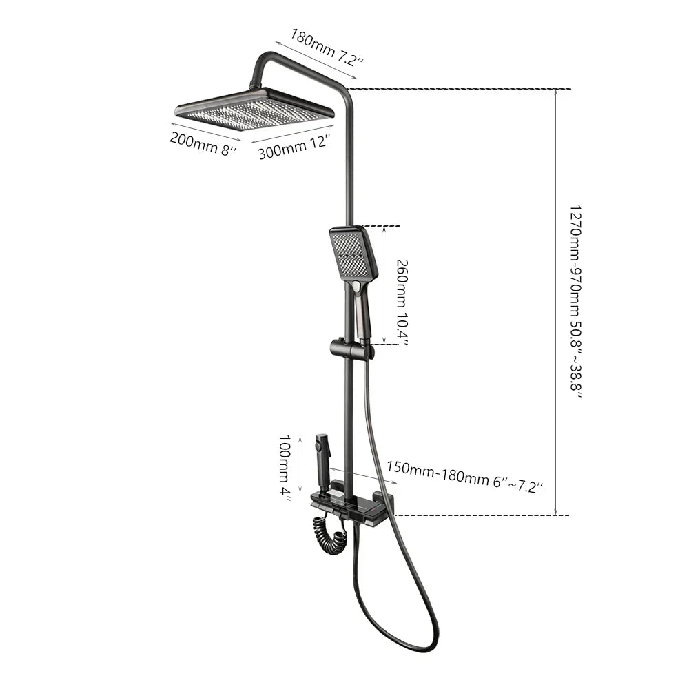 DecorBites™ LED Rain Shower Set with Digital Display & Bidet Mixer Faucet