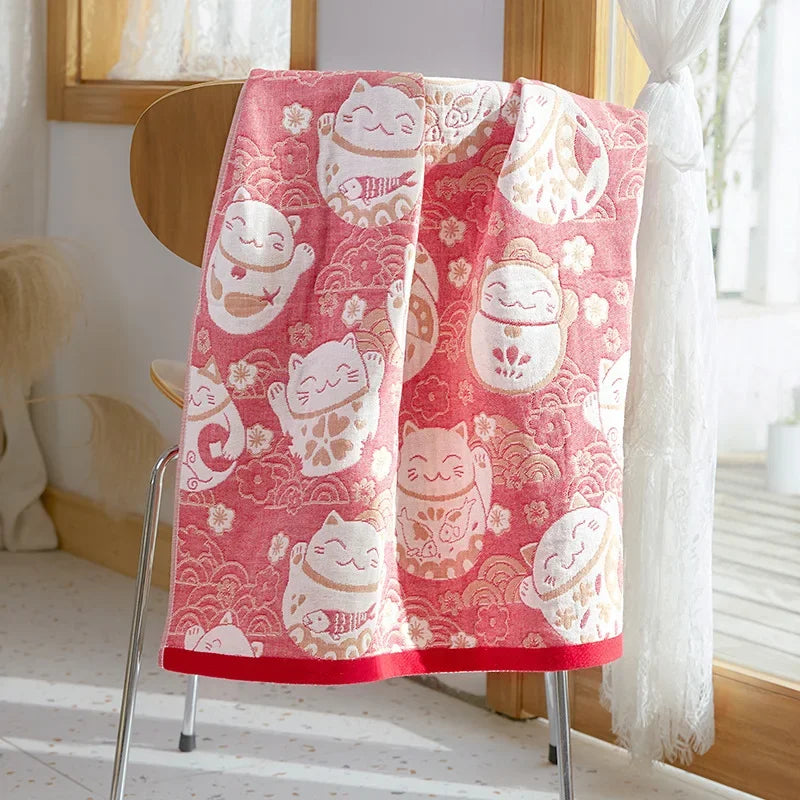 DecorBites™ Cotton Gauze Bath Towel - Large Cartoon Towel 70x140cm