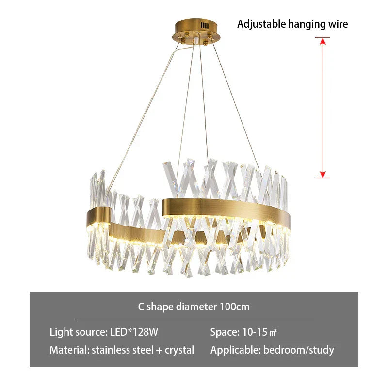 DecorBites™ Gold Metal S Shape LED Pendant Lamp for Luxury Living, Bedroom, and Hotel