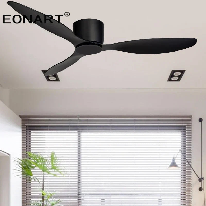 DecorBites™ 52" Black DC Ceiling Fan with LED Light and Remote Control