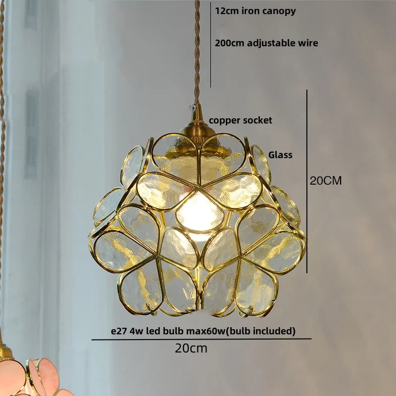 DecorBites™ Glass Copper LED Pendant Lamp | Nordic Modern Luxury Hanging Light