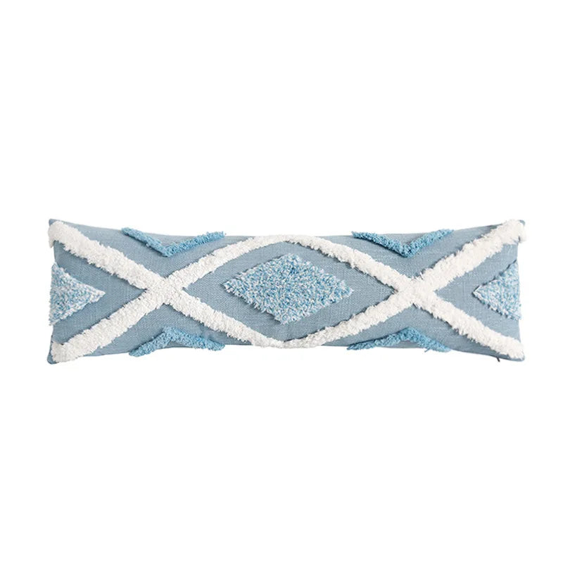 DecorBites™ Blue Geometric Double Cushion Cover for Home & Car Decor