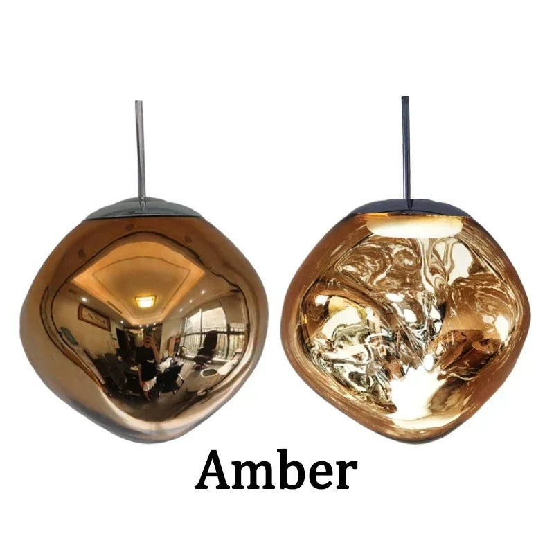 DecorBites™ Glass Lava LED Pendant Ceiling Lamp for Living Room Bedroom Loft Chandelier