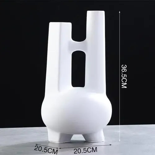 DecorBites™ Elegant Striped Ceramic Vase TV Cabinet Crafts Hydroponic Home Decor Gift