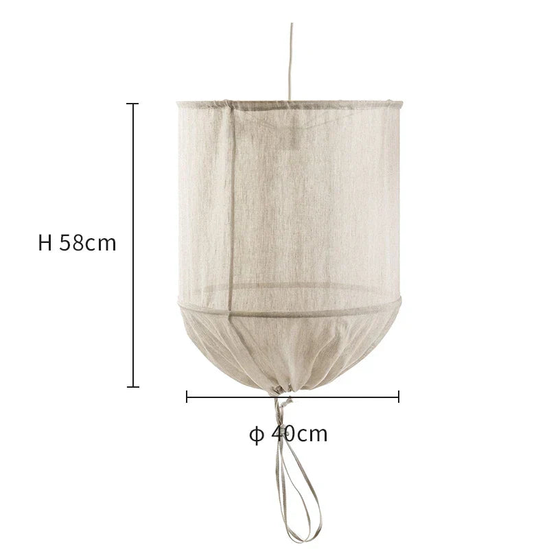 DecorBites™ Linen Cotton Pendant Lamp: Nordic White DIY Fabric Shade LED Island Lighting