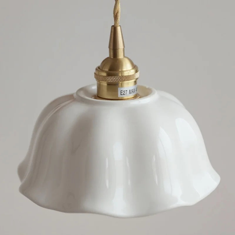 DecorBites™ Ceramic LED Pendant Lamp with Adjustable Copper Socket - Nordic Modern Home Decor