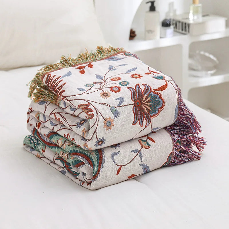 DecorBites™ Cooling Cotton Blanket - Modern Simplicity Bed & Sofa Throw - 200x230CM