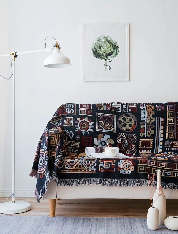 DecorBites™ Bohemian Jacquard Throw Blanket - Double Sided Sofa Cover & Multifunctional Bedspread - Picnic Mat & Rug - XT99