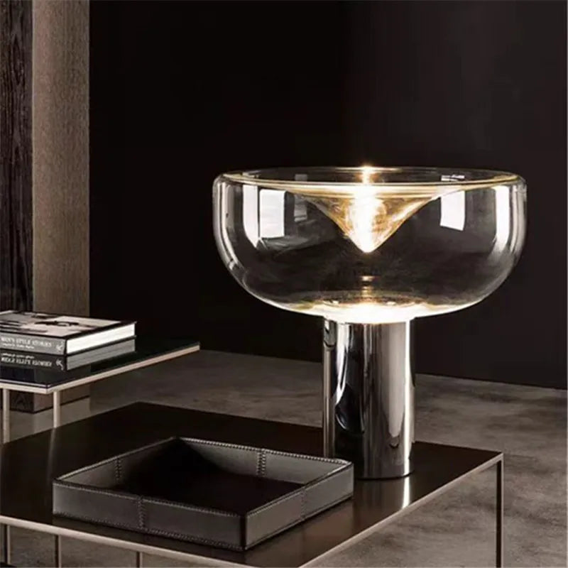 DecorBites™ Aella Glass Table Lamp - Luxury Art Clear Lamp for Office Bedroom Home Décor