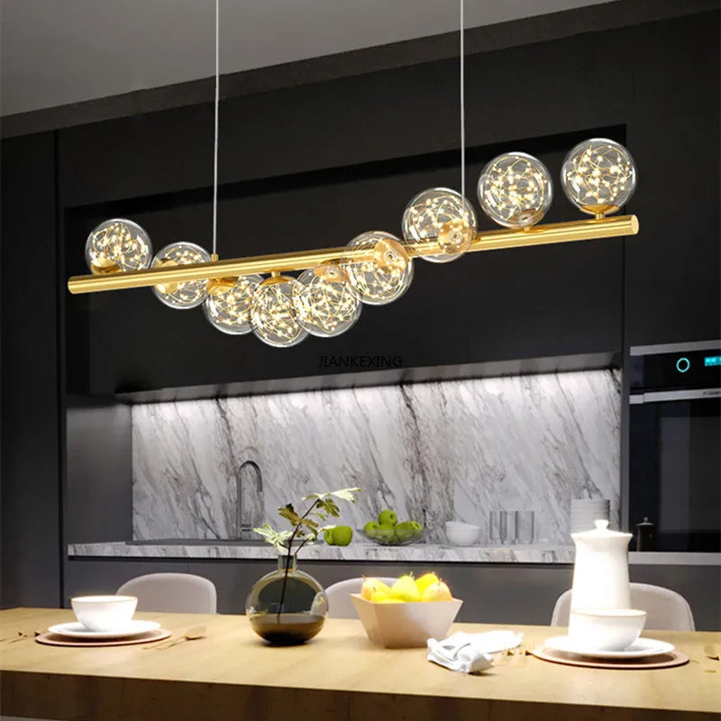 DecorBites™ Glass Ball Chandelier for Dining Room Kitchen Office Front Desk