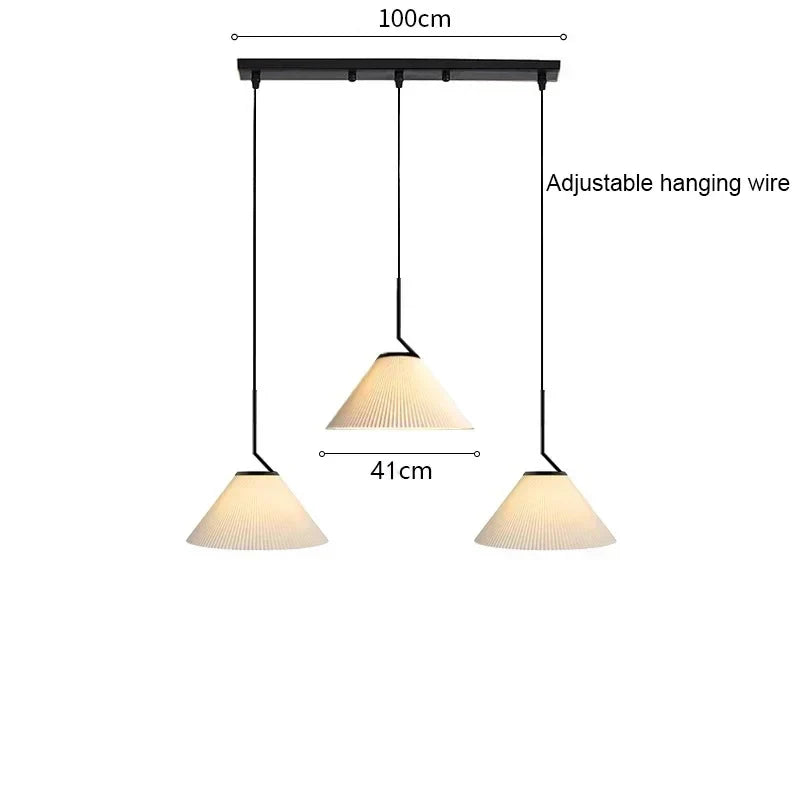 DecorBites™ Cream LED Pendant Light Nordic Pleated Chandelier for Home Decoration