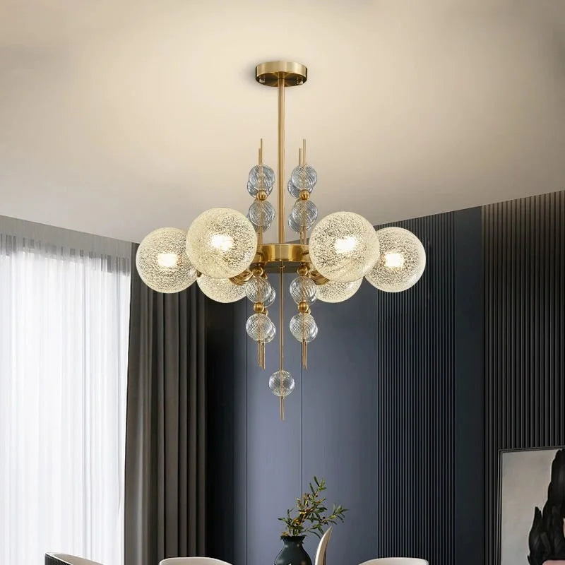 DecorBites™ Glass Ball LED Pendant Light: Modern Chandelier for Living Room Kitchen Island
