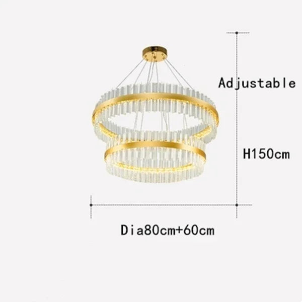 DecorBites™ Crystal LED Ring Chandelier: Modern Home Lighting Fixture