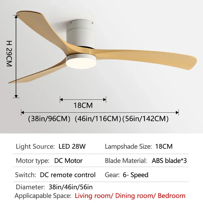 DecorBites™ 46-Inch Modern Black Ceiling Fan Light with Remote Control