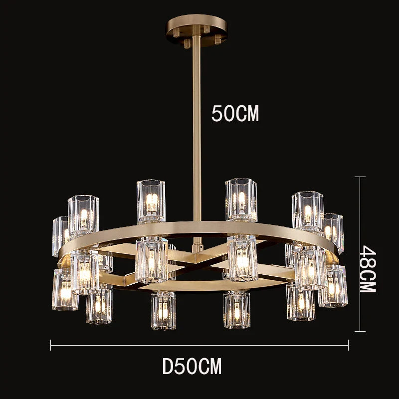 DecorBites™ Crystal Chandelier Pendant Light for Living Room Dining Room Ceiling Lighting