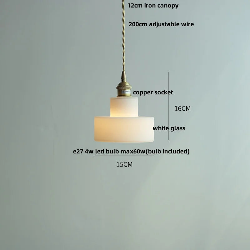 DecorBites™ Copper Canopy LED Pendant Light Fixture Green Glass Hanging Lamp