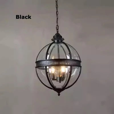 DecorBites™ Bronze Black Glass Globe Chandelier for Foyer