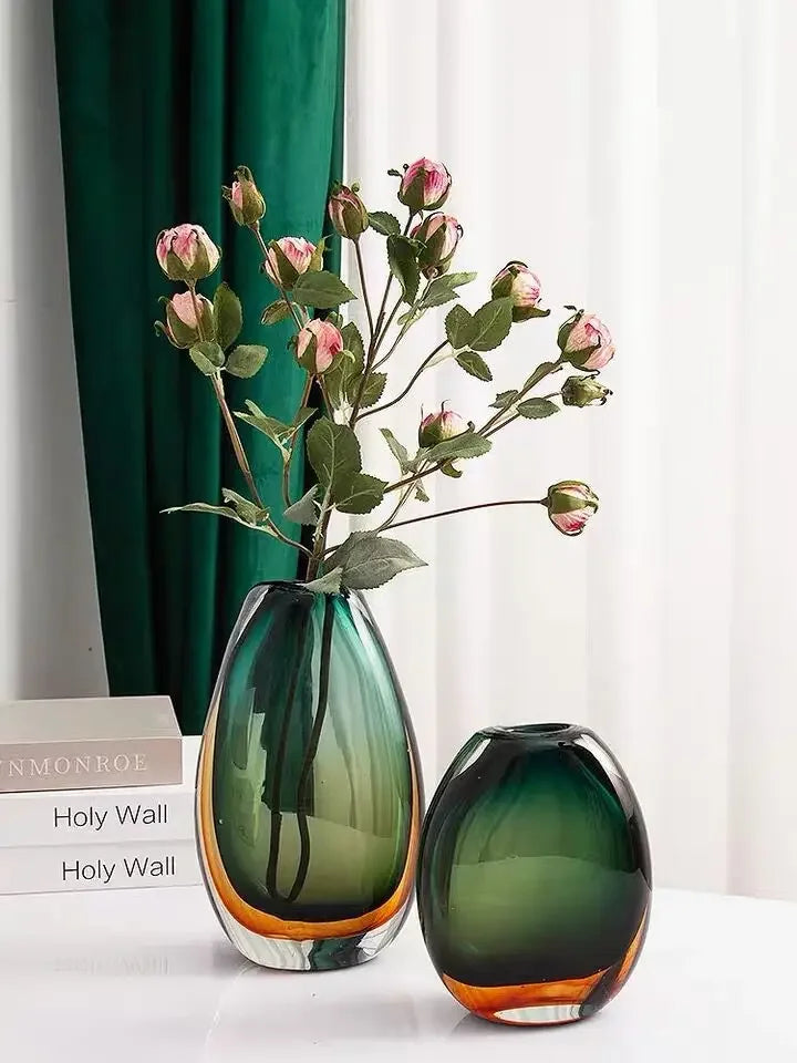 DecorBites™ Gradient Glass Vase Hydroponics Desk Decoration Artificial Floral Arrangement Vase