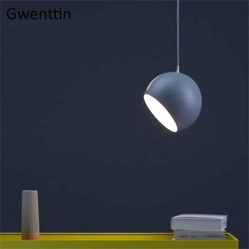 DecorBites™ Gold Ball Pendant Light: Nordic Modern LED Hanging Lamp for Home Decor