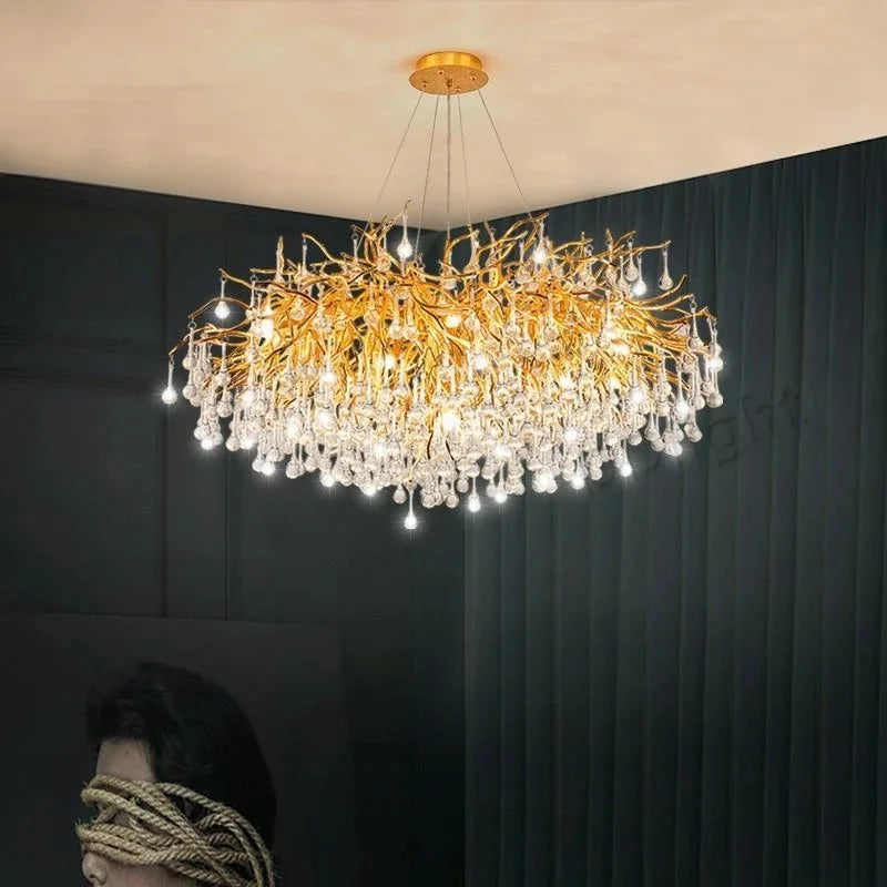 DecorBites™ Crystal Luxury Ceiling Chandelier: Modern Living Dining Bedroom Pendant Lights