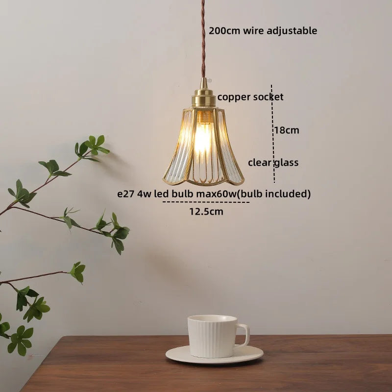 DecorBites™ Blue Glass LED Pendant Light - Modern Nordic Style for Bedroom, Living Room
