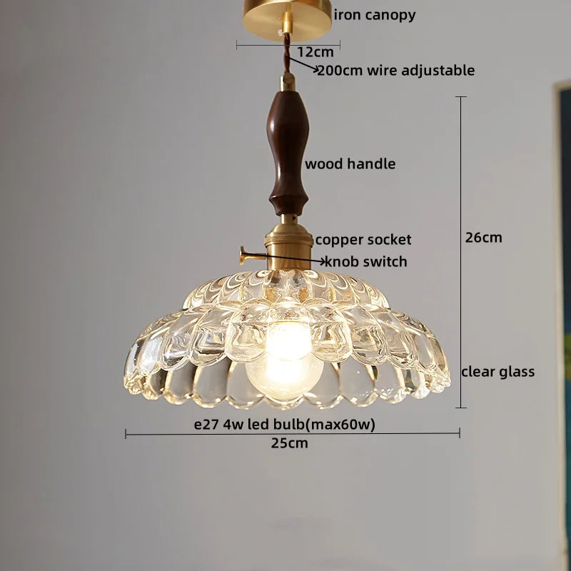 DecorBites™ LED Pendant Lamp Elegant Copper Glass Modern Style Hanging Light Fixtures