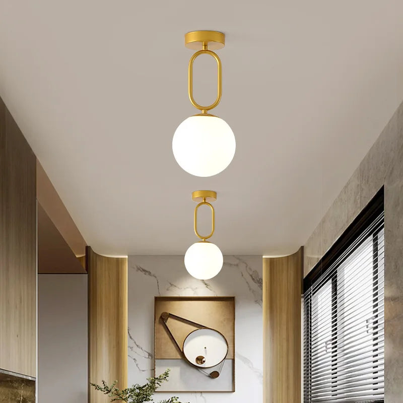 DecorBites™ Black Gold Glass Ceiling Lamp: Modern Nordic LED Lighting Fixtures