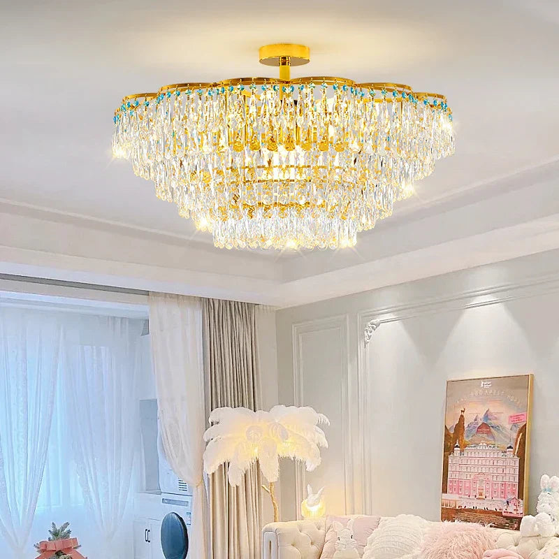 DecorBites™ Crystal Light Chandelier | Post-Modern European Luxury for Living Room, Bedroom, Dining