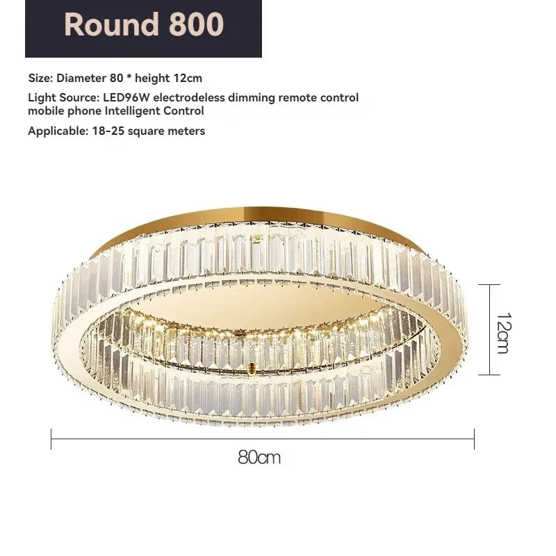 DecorBites™ Crystal Circle LED Ceiling Chandelier for Modern Living Spaces