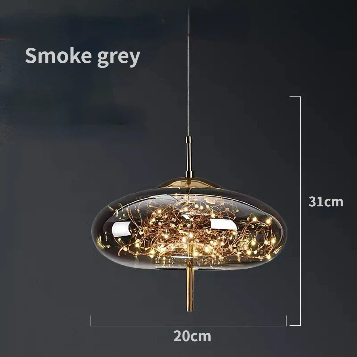 DecorBites™ Glass Pendant Lights: Modern LED Ceiling Chandelier for Bedroom & Bathroom