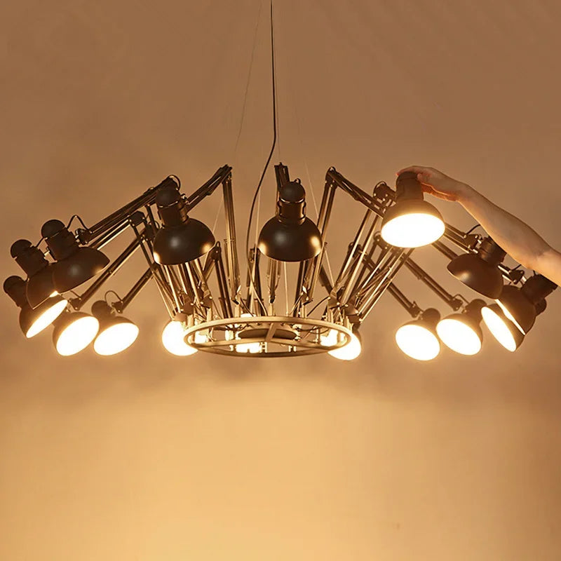 DecorBites™ Industrial LED Pendant Light Spider Iron Hanging Chandelier Fixtures